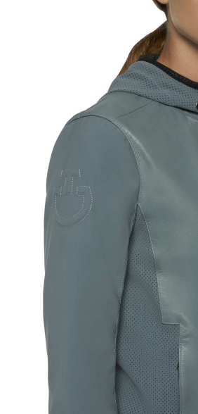 karakter tapijt woede Cavalleria Toscana hooded leather zip dames jas 5900 Petrol | RUITERSPORT  DEHERTOGHE Lydia