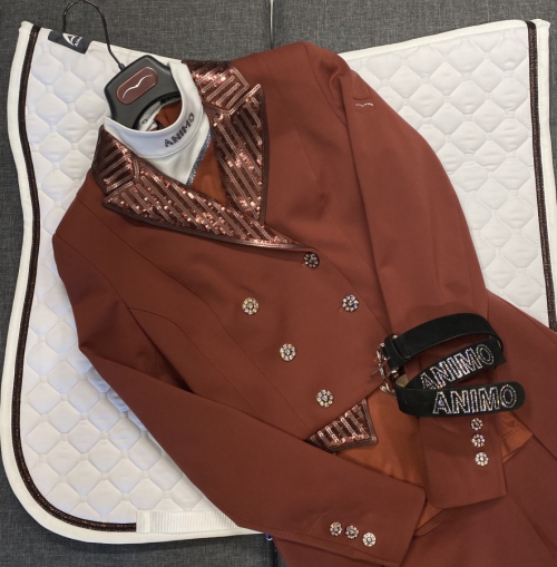 Anna Scarpati Quattro cust saddle pad White / bronze