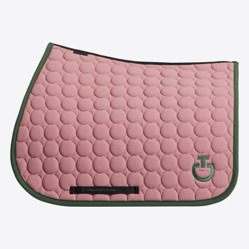Cavalleria Toscana circular quilted saddle pad 2G5P Pink / green