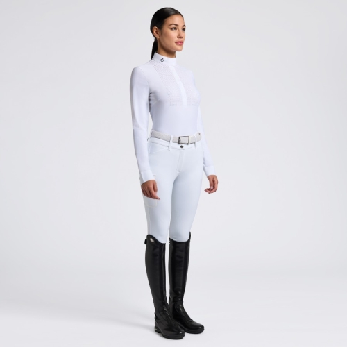 Cavalleria Toscana heat sealed L/S ladies perforated competition shirt 0001 white