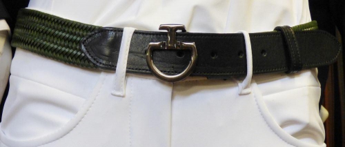 Cavalleria Toscana men's elastic belt CT clasp Green