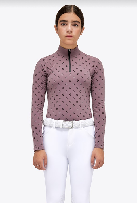 Cavalleria Toscana mini CT print L/S zip girls shirt 3C00 Pink