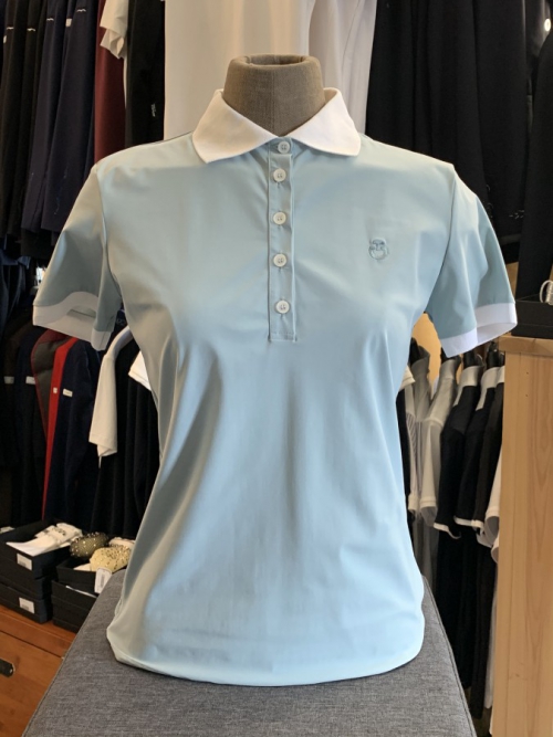 Cavalleria Toscana perforated jersey polo Light Blue