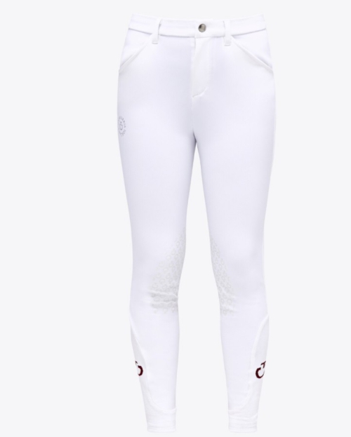 CAVALLERIA TOSCANA UNISEX YOUNG RIDER'S KNEE GRIP JUMPING BREECHES WHITE