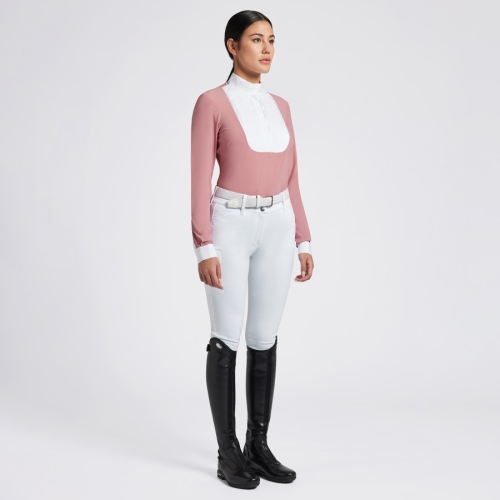 Cavalleria Toscana pleated bib jersey L/S ladies competition shirt 2G00 Pink
