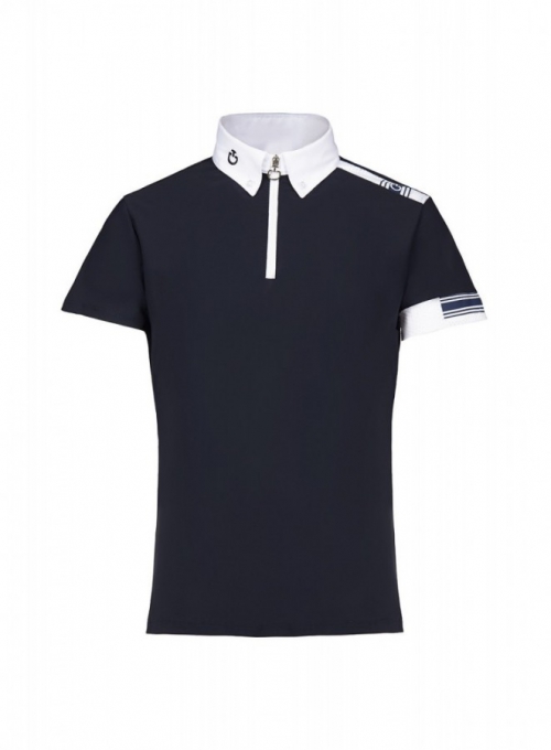 CT boys competition polo shirt  W/ laser cuts logo 0001 White