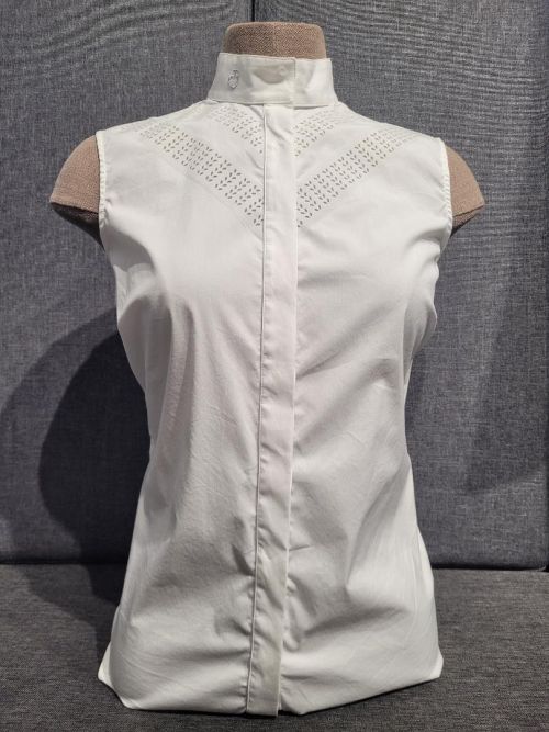 Cavalleria Toscana perforated double sleeveless shirt Wit