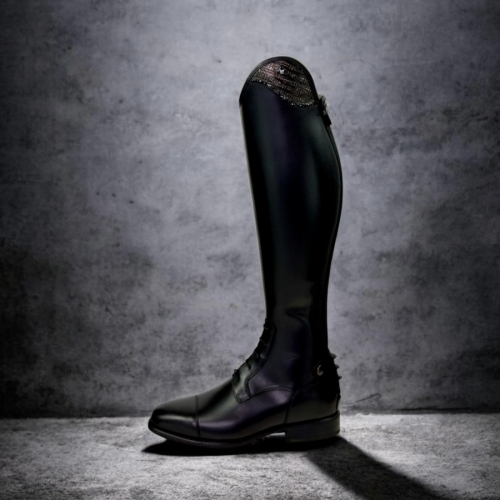 DeNiro levante/02 riding boots wrat black, top Classic grigio + rocks jet hematite