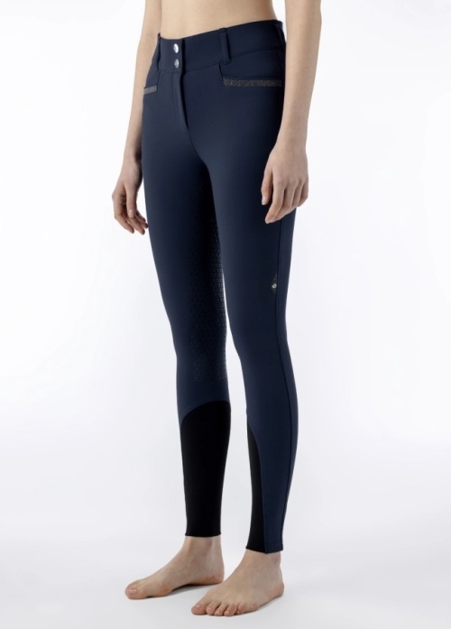 Equiline Crystalef full grip dames rijbroek Blu Navy