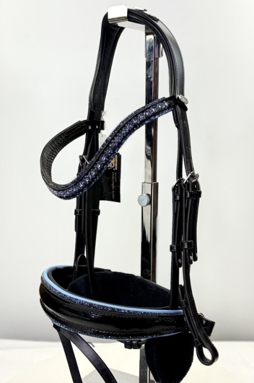Judi traverso snaffle bridle light blue