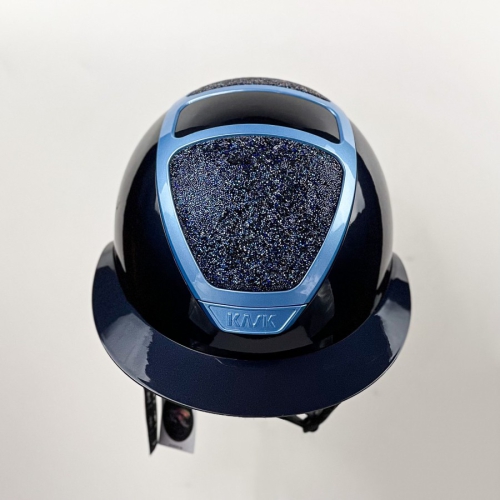KASK Star lady pure shine navy, midnight blue top, painted aqua frame