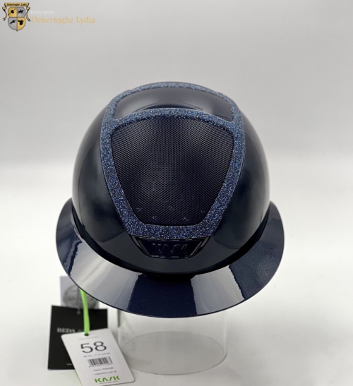 Kask star lady pure shine Navy, Swarovski carpet frame Navy