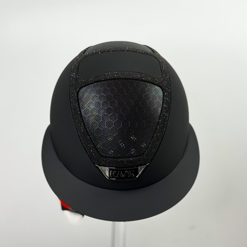 Kask star lady pure shine black, swarovski carpet frame black