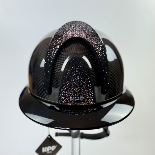 KEP Italia carbon e-light shine black polo, nebula rose gold on black suede lid