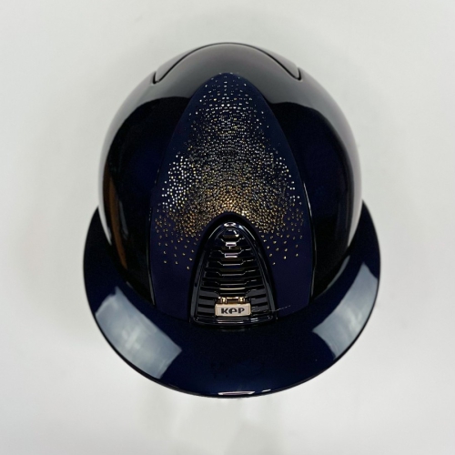 KEP Italia cromo 2.0 polish blue polo, shaded Swarovski gold front