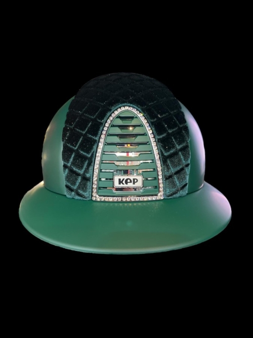 KEP Italia Cromo 2.0 textile dark green, velvet sparkling green front, Swarovski  Crystal frame