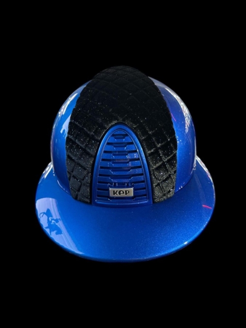 KEP Italia cromo 2.0 metal royal blue polo, velvet sparkling front Blue