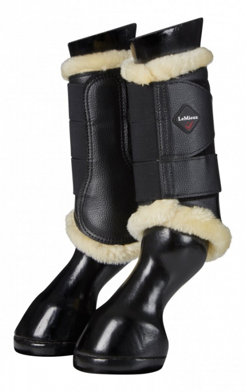 Lemieux Pro sport fleece lined brushing boots Black/Natural