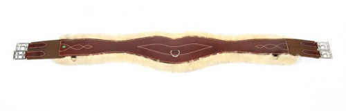 LJ Leathers anatomical girth with sheepskin Brown