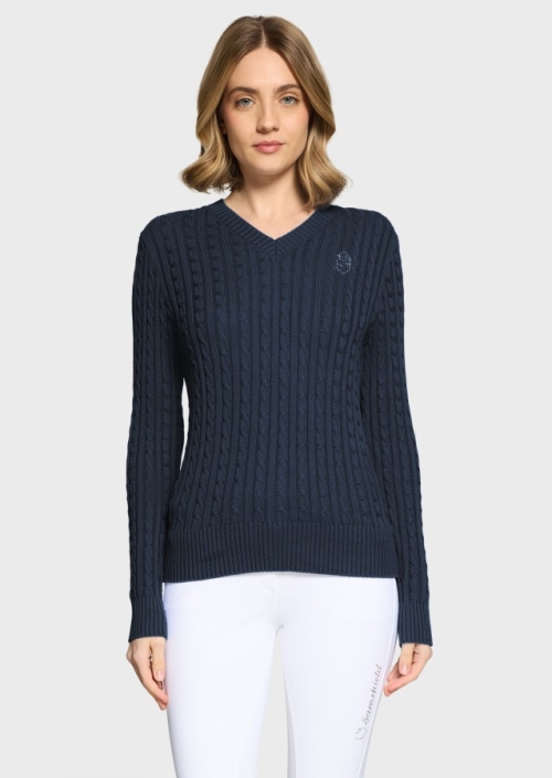 Samshield Lisa twisted ladies knitwear shirt Navy